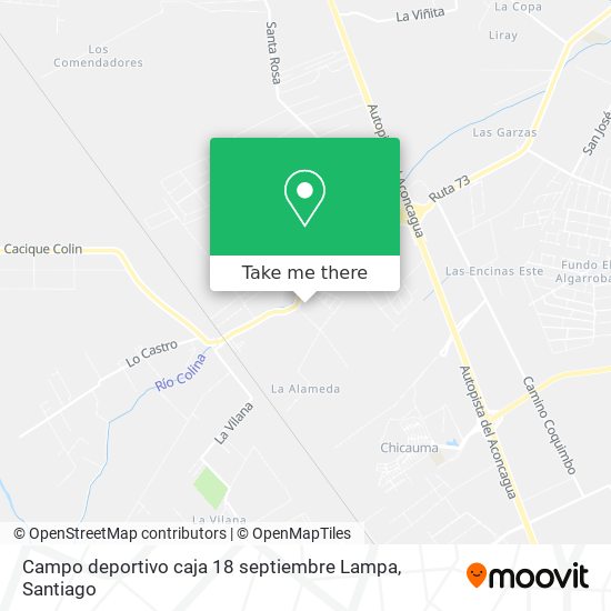 Mapa de Campo deportivo caja 18 septiembre Lampa