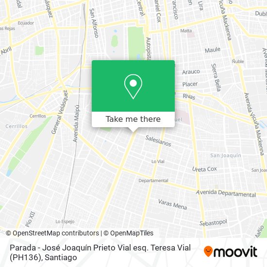 Mapa de Parada - José Joaquín Prieto Vial esq. Teresa Vial (PH136)