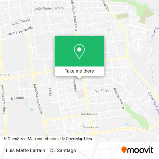 Luis Matte Larraín 175 map