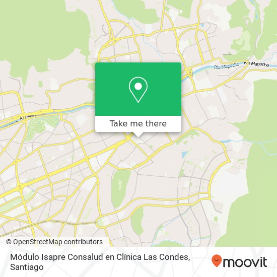 Módulo Isapre Consalud en Clínica Las Condes map