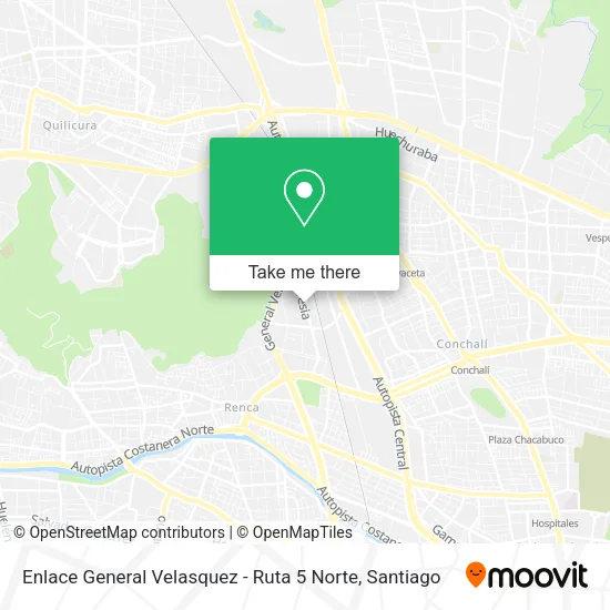 Enlace General Velasquez - Ruta 5 Norte map