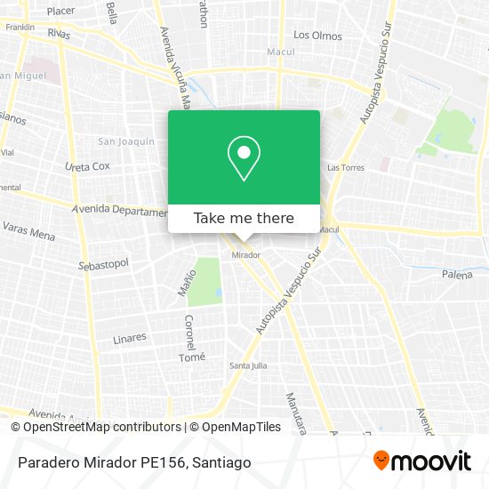 Paradero Mirador PE156 map