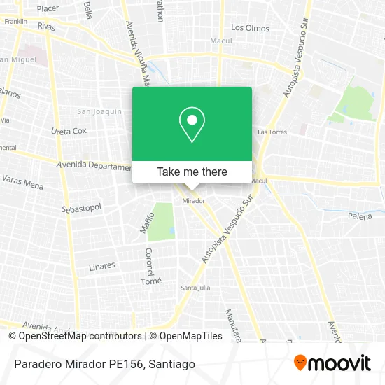 Paradero Mirador PE156 map