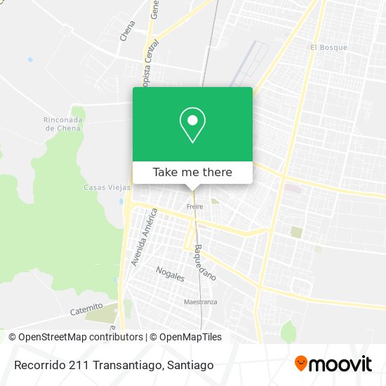 Recorrido 211 Transantiago map