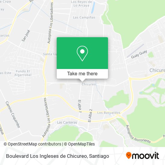 Boulevard Los Ingleses de Chicureo map