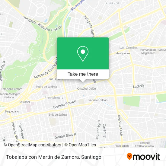 Tobalaba con Martin de Zamora map