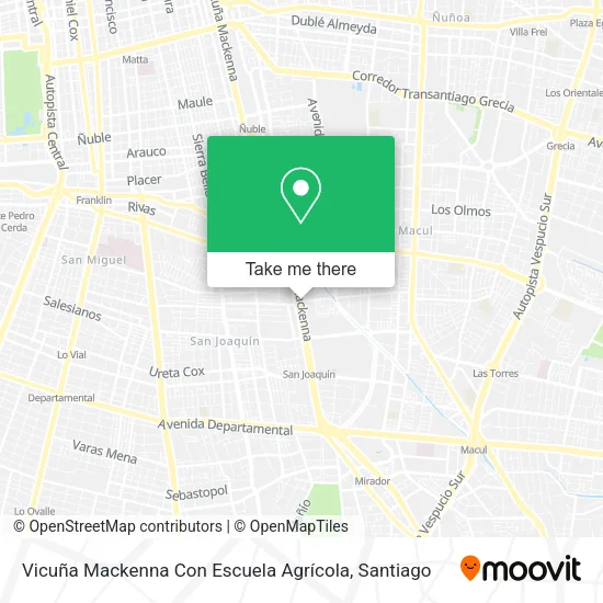 Vicuña Mackenna Con Escuela Agrícola map