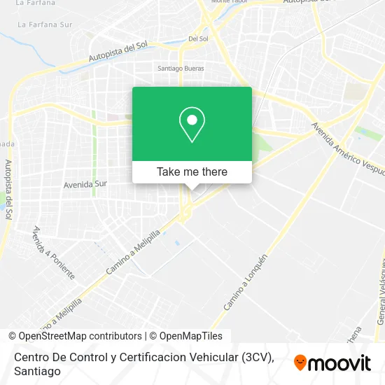 Centro De Control y Certificacion Vehicular (3CV) map