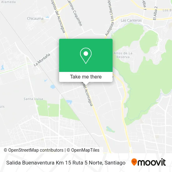 Salida Buenaventura Km 15 Ruta 5 Norte map