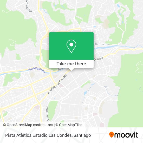 Pista Atletica Estadio Las Condes map