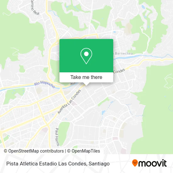 Pista Atletica Estadio Las Condes map