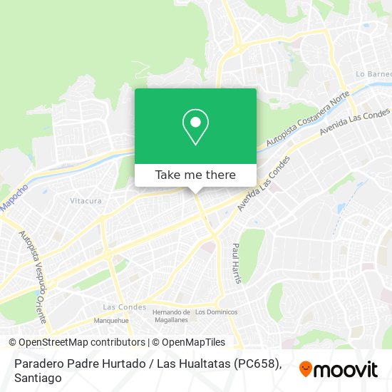 Mapa de Paradero Padre Hurtado / Las Hualtatas (PC658)