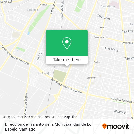 Dirección de Tránsito de la Municipalidad de Lo Espejo map