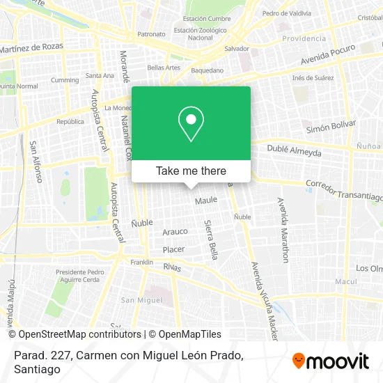 Parad. 227, Carmen con Miguel León Prado map