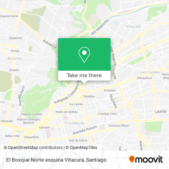 Mapa de El Bosque Norte esquina Vitacura