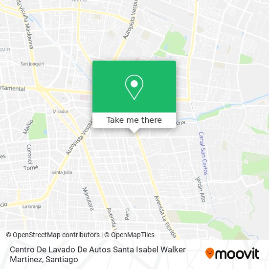 Centro De Lavado De Autos Santa Isabel Walker Martinez map