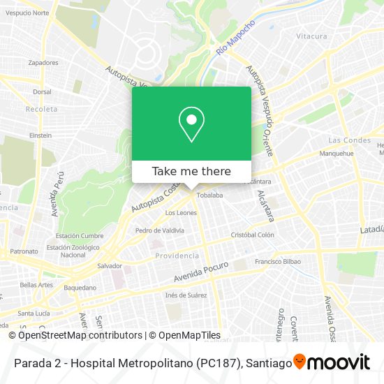 Parada 2 - Hospital Metropolitano (PC187) map