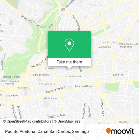 Puente Peatonal Canal San Carlos map