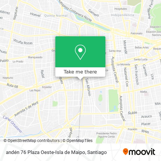 andén 76 Plaza Oeste-Isla de Maipo map
