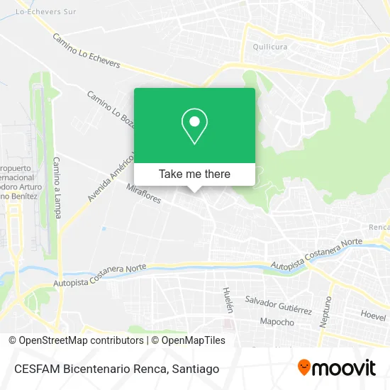 Mapa de CESFAM Bicentenario Renca