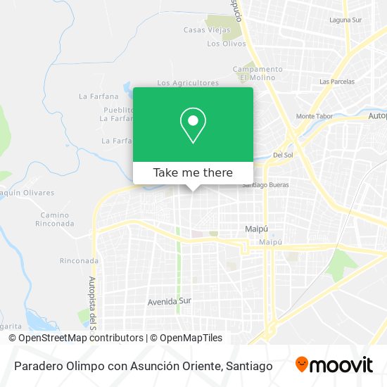 Paradero Olimpo con Asunción Oriente map