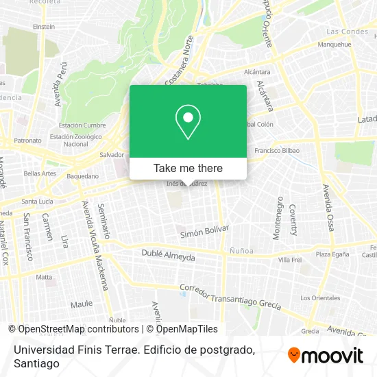 Universidad Finis Terrae. Edificio de postgrado map