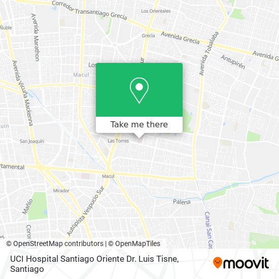 UCI Hospital Santiago Oriente Dr. Luis Tisne map