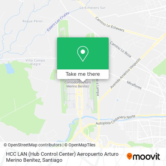 HCC LAN (Hub Control Center) Aeropuerto Arturo Merino Benítez map