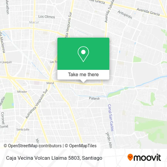 Mapa de Caja Vecina Volcan Llaima 5803