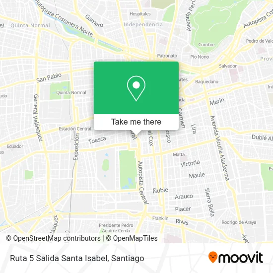 Ruta 5 Salida Santa Isabel map