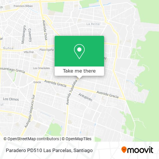 Paradero PD510 Las Parcelas map