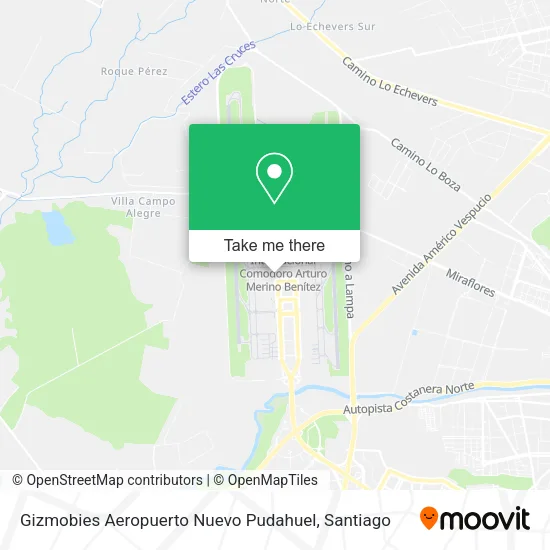 Gizmobies Aeropuerto Nuevo Pudahuel map