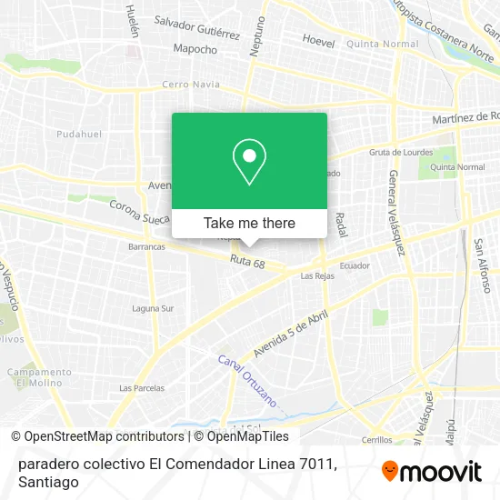 paradero colectivo El Comendador Linea 7011 map