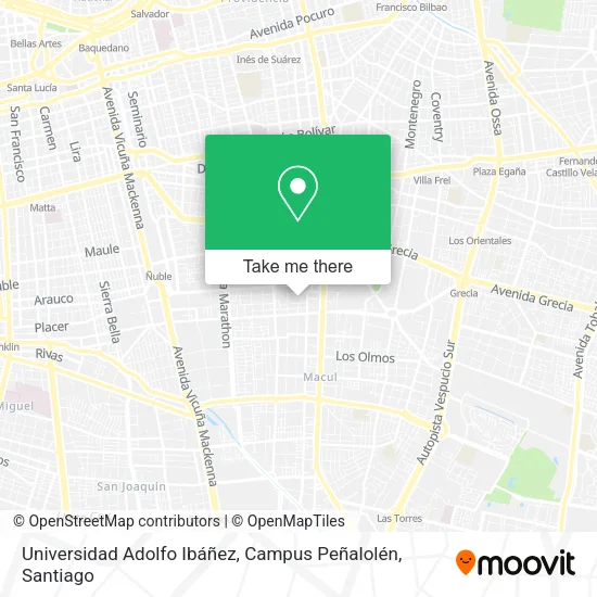 Universidad Adolfo Ibáñez, Campus Peñalolén map