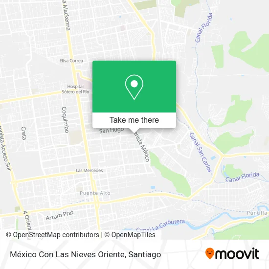 México Con Las Nieves Oriente map