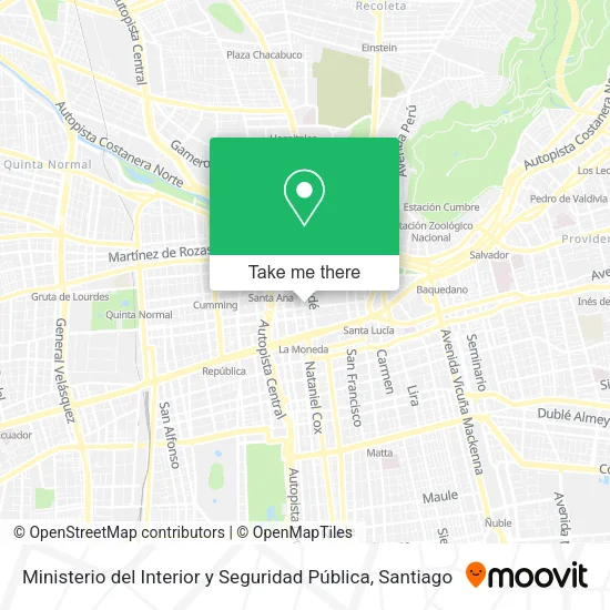 Ministerio del Interior y Seguridad Pública map