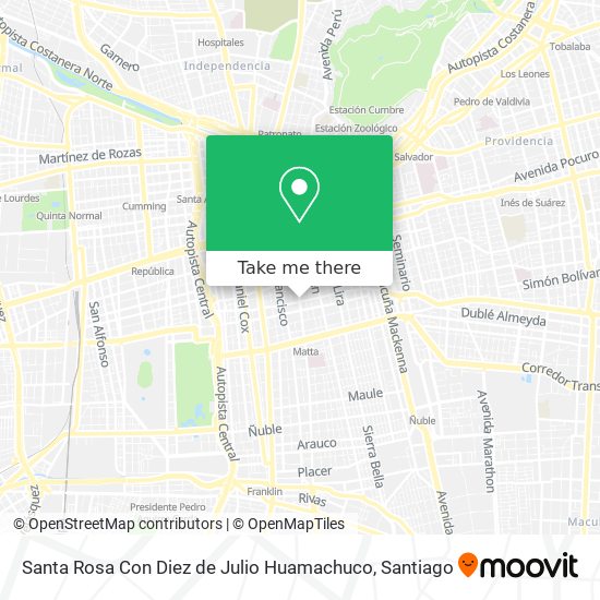 Santa Rosa Con Diez de Julio Huamachuco map