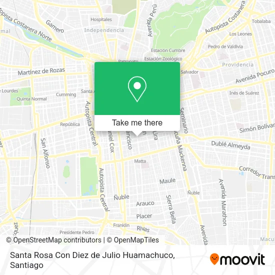 Santa Rosa Con Diez de Julio Huamachuco map