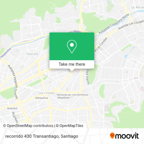 recorrido 430 Transantiago map