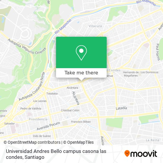 Universidad Andres Bello campus casona las condes map