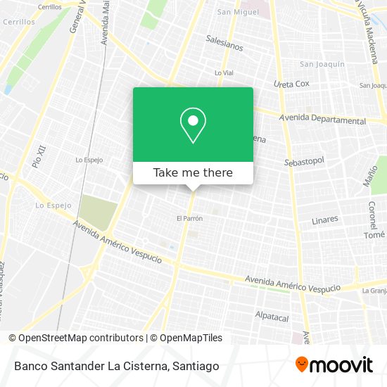 Mapa de Banco Santander La Cisterna