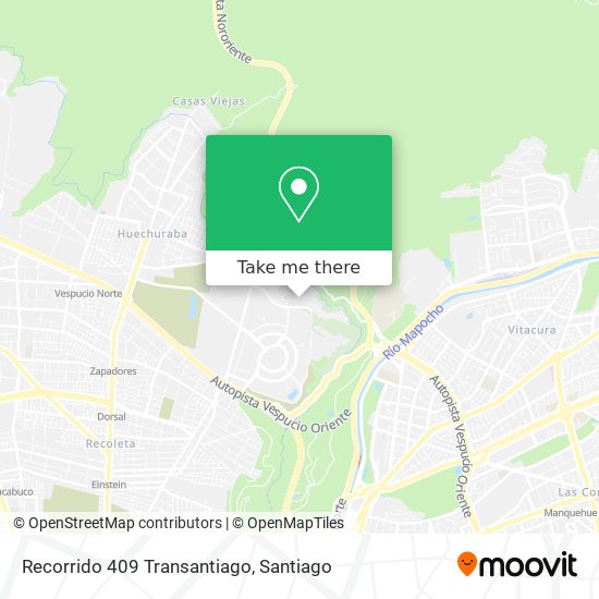 Recorrido 409 Transantiago map