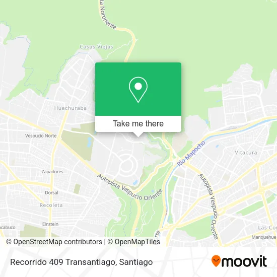 Recorrido 409 Transantiago map