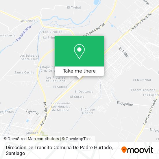 Direccion De Transito Comuna De Padre Hurtado map