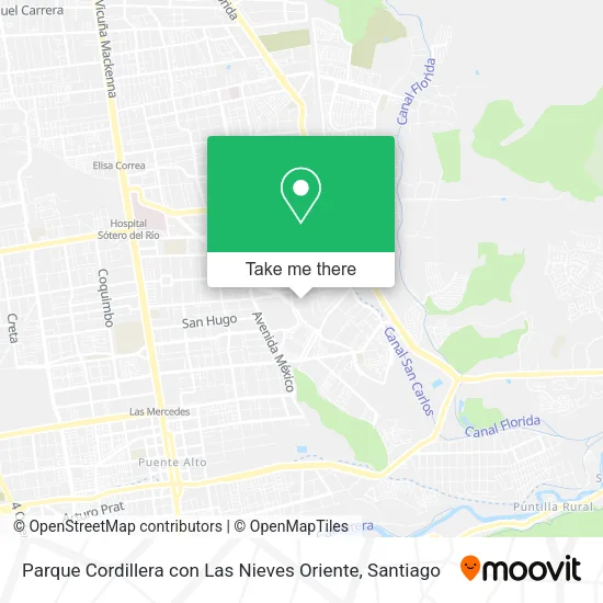 Parque Cordillera con Las Nieves Oriente map