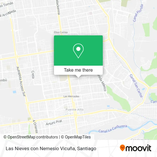 Mapa de Las Nieves con Nemesio Vicuña