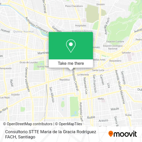 Consultorio STTE María de la Gracia Rodríguez FACH map