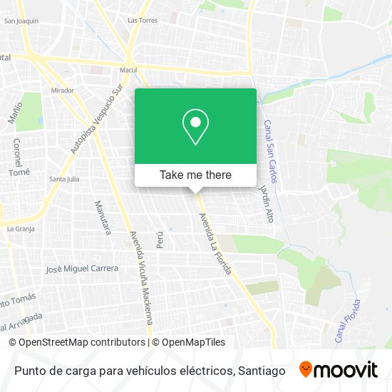 Punto de carga para vehículos eléctricos map