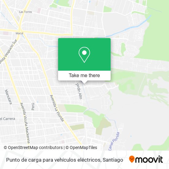 Punto de carga para vehículos eléctricos map