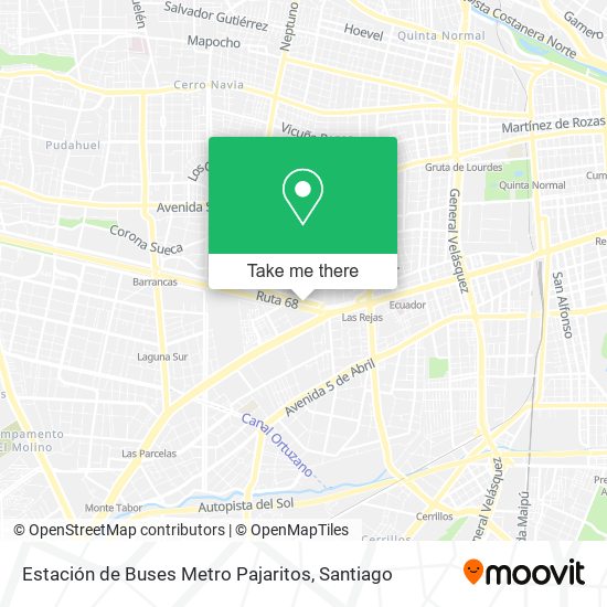 Mapa de Estación de Buses Metro Pajaritos